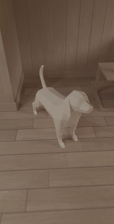 Modern Geometric Dog Statue 1