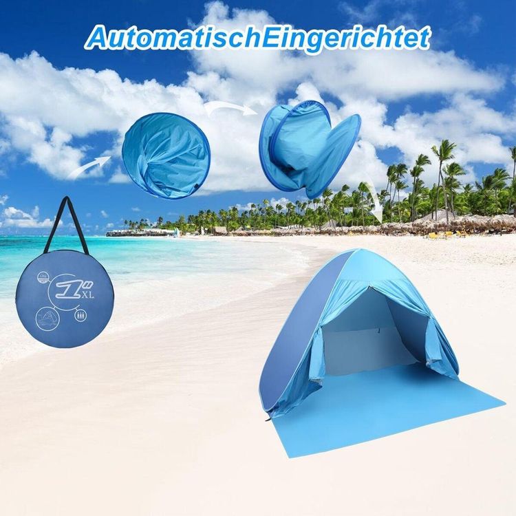 200cm x 165cm Strandmuschel Pop Up Zelt… 2