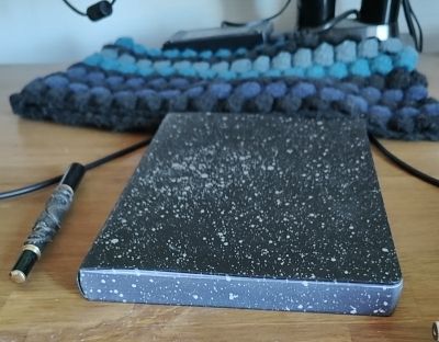 Stylish Black Notebook with Starry Design 1