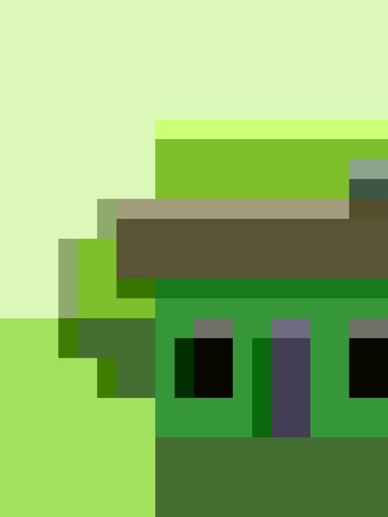 Abstract Green Pixel Art Image 1